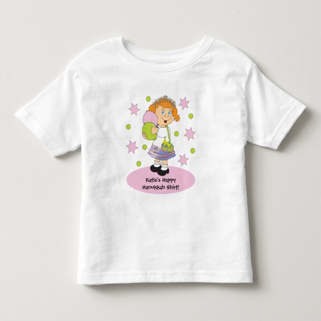 Hanukkah Toddler's Ruffle Dress Personalize Toddler T-shirt (Front)