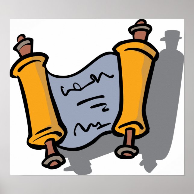 Hanukkah Torah Scroll Jewish Holiday Celebration Poster (Front)