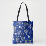 Hanukkah Tote Bag<br><div class="desc">Bright shades of blue and silver make this tote stand out.  Great Hanukkah gift.</div>