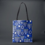 Hanukkah Tote Bag<br><div class="desc">Bright shades of blue and silver make this tote stand out.  Great Hanukkah gift.</div>