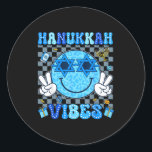 Hanukkah Vibes Chanukah Pajama Happy Hanukkah Men  Classic Round Sticker<br><div class="desc">Hanukkah Vibes Chanukah Pajama Happy Hanukkah Men Women Kids</div>