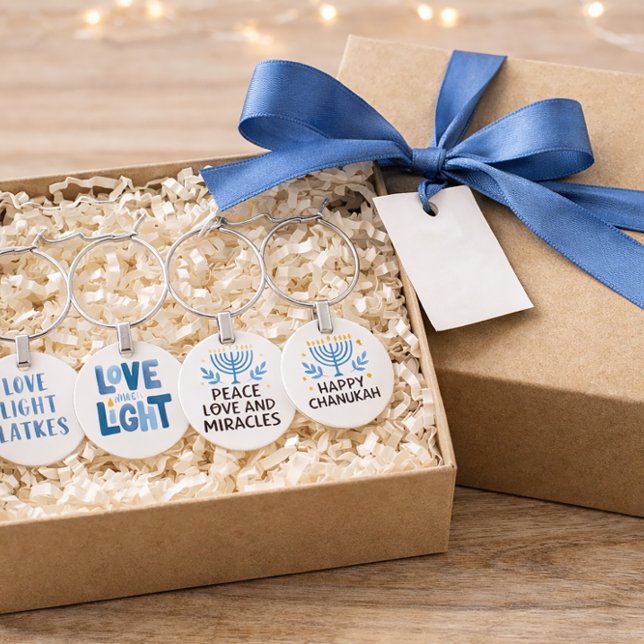 Hanukkah Wine Glass Charms Set (Creator Uploaded)
