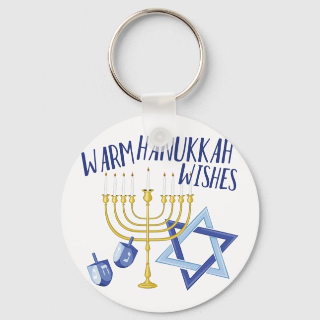 Hanukkah Wishes Keychain (Front)