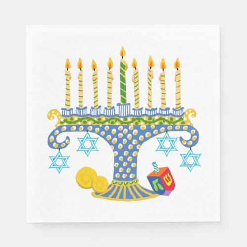 Hanukkah with Cats  Napkins