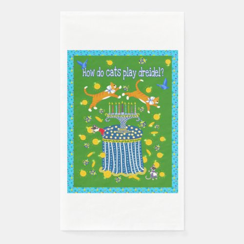 Hanukkah with Cats  Paper Guest Towels