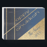 Hanukkah Wooden Signs The New Elegant/Navy, Gold<br><div class="desc">Hanukkah wooden signs for added home decorations, here now. "The New Elegant/Navy, Gold" Enjoy! All design elements can be edited (rotated, moved, deleted, etc.) Personalize text "The Steins, 20XX" by deleting and replacing with your own words. Choose your favorite font size, color, and style. Brand new Zazzle product... wooden signs....</div>