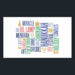 Hanukkah Words Holiday Rectangle Stickers<br><div class="desc">You can find additional coordinating items in our "Hanukkah Words Holiday" collection.</div>