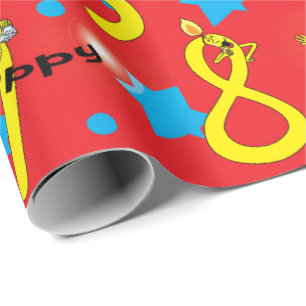 Hanukkah Wrapping Paper "Happy Hanukkah Numbers"