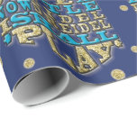 Hanukkah Wrapping Paper "I Have a Little Dreidel"<br><div class="desc">Hanukkah "I Have a Little Dreidel/Gold and Blue" Hope you like our new "I Have a Little Dreidel/Gold and Blue" gift wrap with gold stars to dress-up your gifts:) Choose from 4 styles and 5 sizes of wrapping paper. Enjoy and thanks for stopping and shopping by. Your business is much...</div>