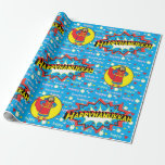 Hanukkah Wrapping Paper "Judah Super Hero"<br><div class="desc">"Hanukkah Judah Super Hero"". Hope you like our new Hanukkah Happy gift wrap with a repeating pattern of our "Judah our Super Hero."  Price varies as you choose from 4 paper types and 5 paper sizes. Thanks for stopping and shopping by. Much appreciated! Chag/Happy Chanukah/Hanukkah!</div>