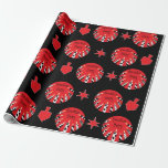 Hanukkah Wrapping Paper "Red, White, Black"<br><div class="desc">"Hanukkah Happy/Red, White & Black". Introducing our new "Hanukkah Happy gift wrap with black and white patterned candles and dancing stars and dreidels in the background. Choose from 4 styles and 5 sizes of wrapping paper. Enjoy and thanks for stopping and shopping by. Your business is much appreciated. Happy Hanukkah!...</div>