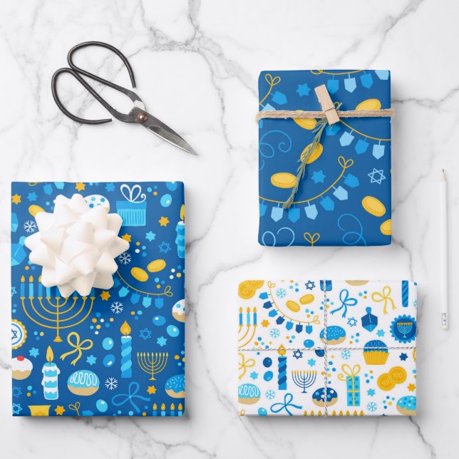 Hanukkah  wrapping paper sheets (Front)