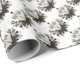 Hanukkah Wrapping Paper with Menorah