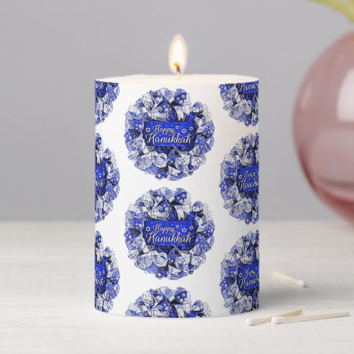 Hanukkah Wreath Pillar Candle