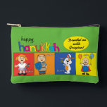 Hanukkah Zeevie and Friends Dreidel Accessory Pouch<br><div class="desc">Hanukkah with Zeevie and Friends, Dreidel Game Pouch. All design elements can be edited. Change editable text using your favorite font style, color, and size. Fill your pouch with dreidels, and playing treats. Game on!!! Happy Hanukkah! Bag Type: Print Cut Sew Small Accessory Pouch Our pouches come in two sizes...</div>