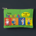 Hanukkah Zeevie and Friends Dreidel Accessory Pouch<br><div class="desc">Hanukkah with Zeevie and Friends, Dreidel Game Pouch. All design elements can be edited. Change editable text using your favorite font style, color, and size. Fill your pouch with dreidels, and playing treats. Game on!!! Happy Hanukkah! Bag Type: Print Cut Sew Small Accessory Pouch Our pouches come in two sizes...</div>