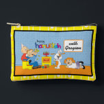 Hanukkah Zeevie at Play Dreidel Accessory Pouc Accessory Pouch<br><div class="desc">Hanukkah with Zeevie at Play, Dreidel Game Pouch. All design elements can be edited. Change editable text using your favorite font style, color, and size. Fill your pouch with dreidels, and playing treats. Game on!!! Happy Hanukkah! Bag Type: Print Cut Sew Small Accessory Pouch Our pouches come in two sizes...</div>