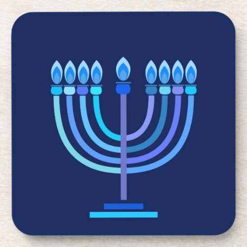 Hanukkiah Happy Hanukkah Jewish Holiday Menorah Beverage Coaster