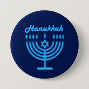 Hanukkiah Happy Hanukkah Jewish Holiday Menorah Button