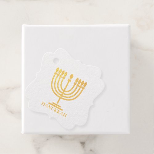 Hanukkiah Happy Hanukkah Jewish Holiday Menorah Foil Favor Tags
