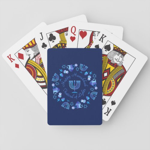 Hanukkiah Happy Hanukkah Jewish Holiday Menorah Poker Cards