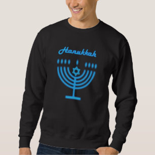 Hanukkiah Happy Hanukkah Jewish Holiday Menorah Sweatshirt