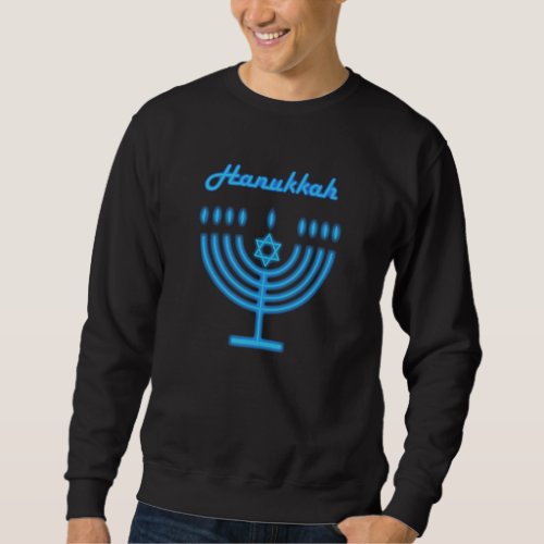 Hanukkiah Happy Hanukkah Jewish Holiday Menorah Sweatshirt