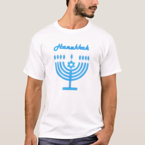 Hanukkiah Happy Hanukkah Jewish Holiday Menorah T_Shirt
