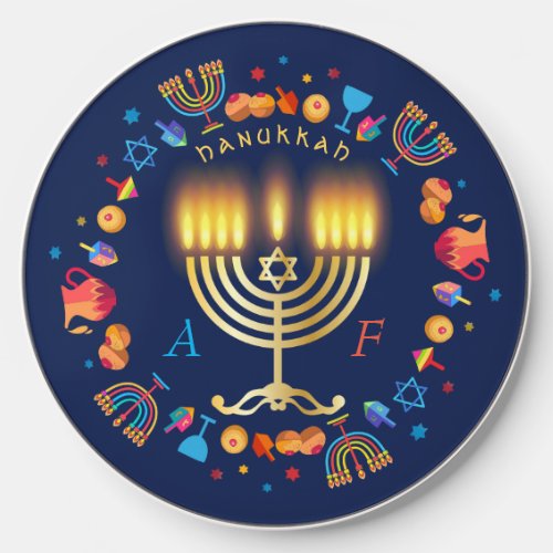 Hanukkiah Happy Hanukkah Jewish Holiday Menorah Wireless Charger