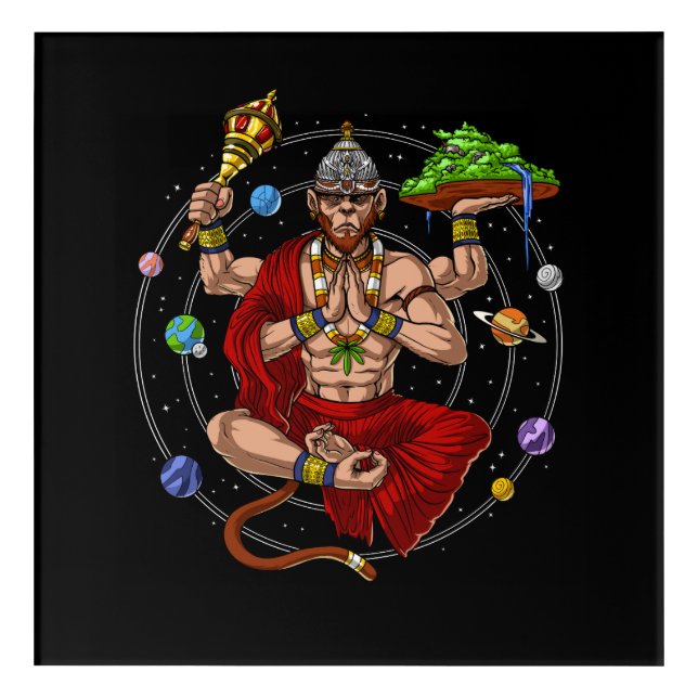 Hanuman Hindu God Acrylic Print (Front)