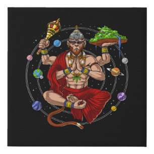 Hanuman Hindu God Faux Canvas Print