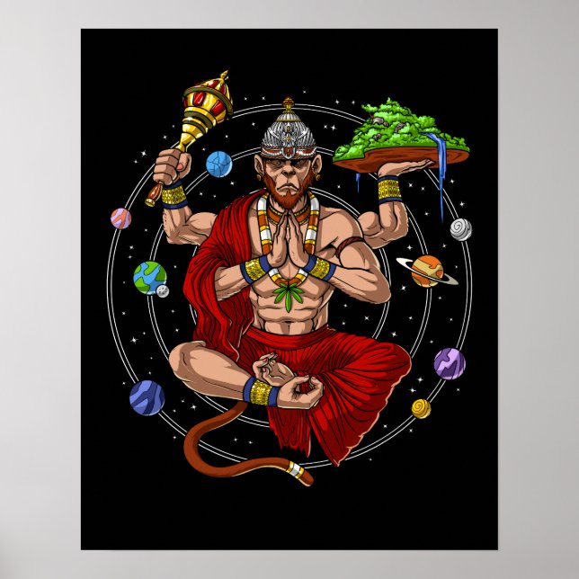 Hanuman Hindu God Poster (Front)