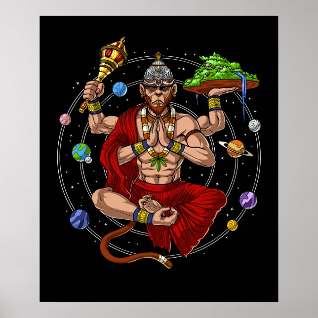 Hanuman Hindu God Poster (Front)