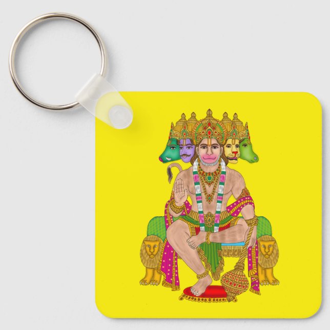 Hanuman Ji Keychain | Hindu Lord Hanuman Spiritual (Front)