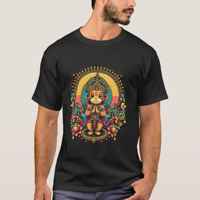 Hanumanji Hanuman Hindu Monkey God Lover Devotee T-Shirt (Front)