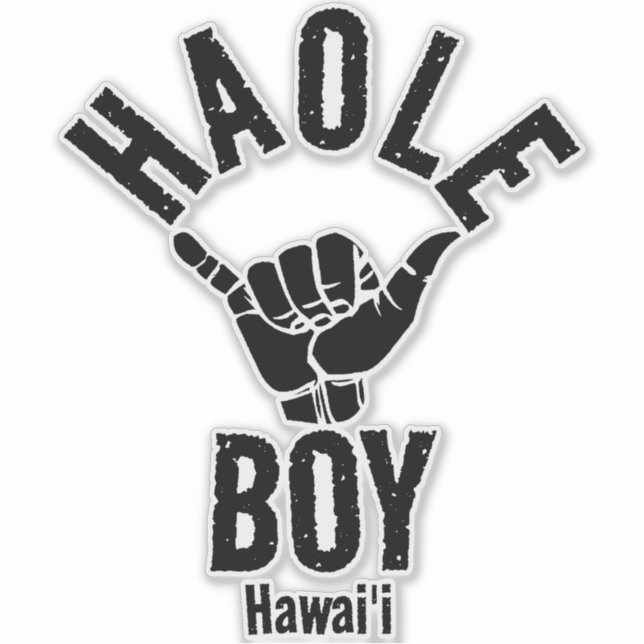 HAOLE BOY SHAKA HAWAII STICKER (Front)