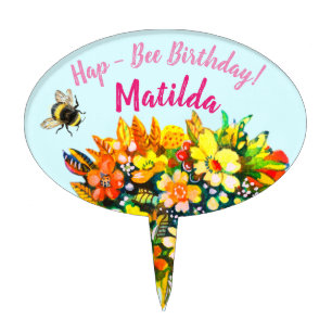 Hap - Bee Birthday Cake Topper