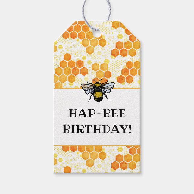 Hap-BEE Birthday Gift Tag (Front)