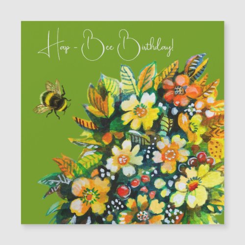 Hap _ Bee Birthday Magnetic Invitation