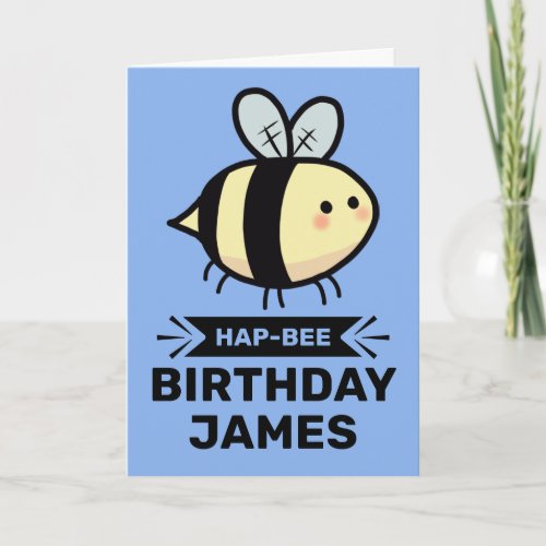 Hap Bee Birthday Personalized Card