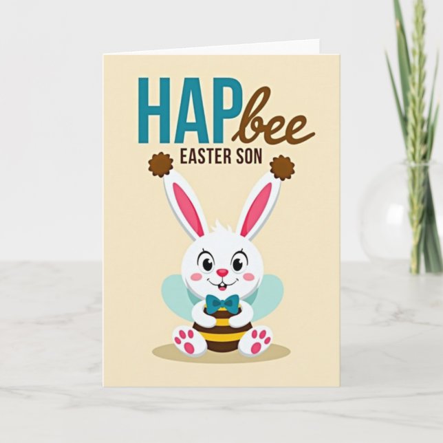 Hap Bee Easter Son Greeting Card (Front)