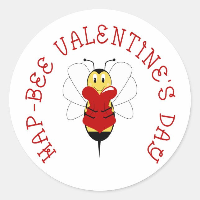 Hap-bee Valentine's Day Sticker (Front)