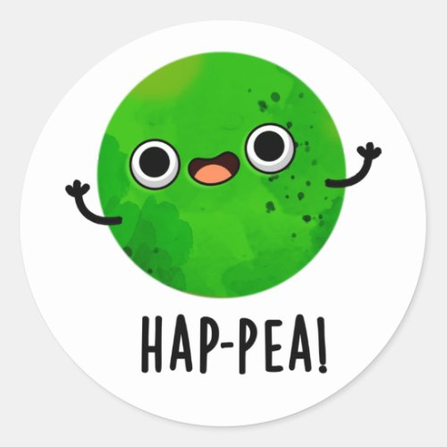 Hap_pea Funny Happy Pea Pun Classic Round Sticker