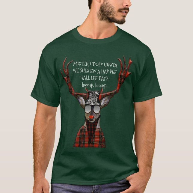 Hap Pee Hall Lee Dayz Funny Hipster Deer T-Shirt (Front)