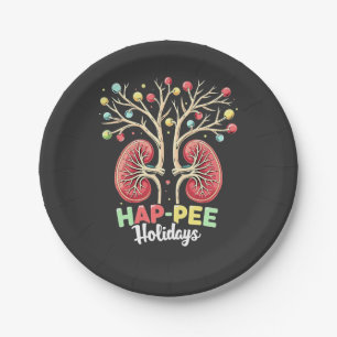 Hap-Pee Holidays Dialysis Kidney Awareness Xmas Paper Plates