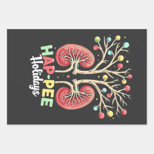 Hap-Pee Holidays Dialysis Kidney Awareness Xmas Wrapping Paper Sheets