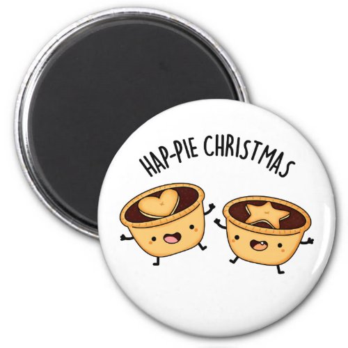 Hap_pie Christmas Funny Christmas Pie Pun  Magnet