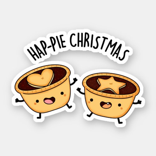 Hap_pie Christmas Funny Christmas Pie Pun  Sticker