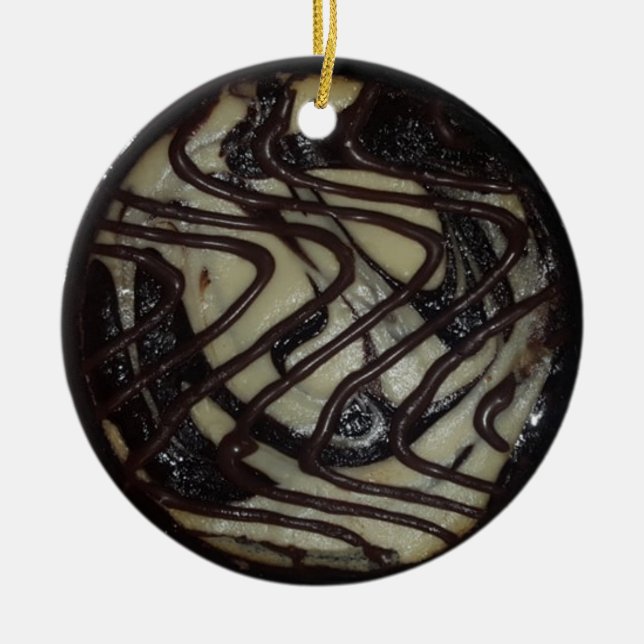 Hap-pie Christmas Funny Food Pun Ceramic Ornament (Front)