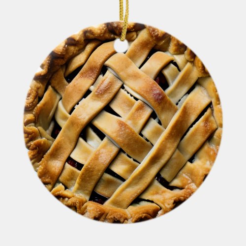 Hap_pie Christmas  Funny Pie Pun Ceramic Ornament